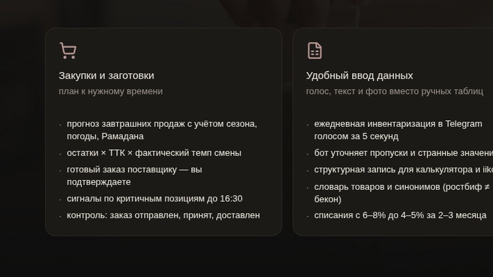 Операционный ассистент сети заведений
