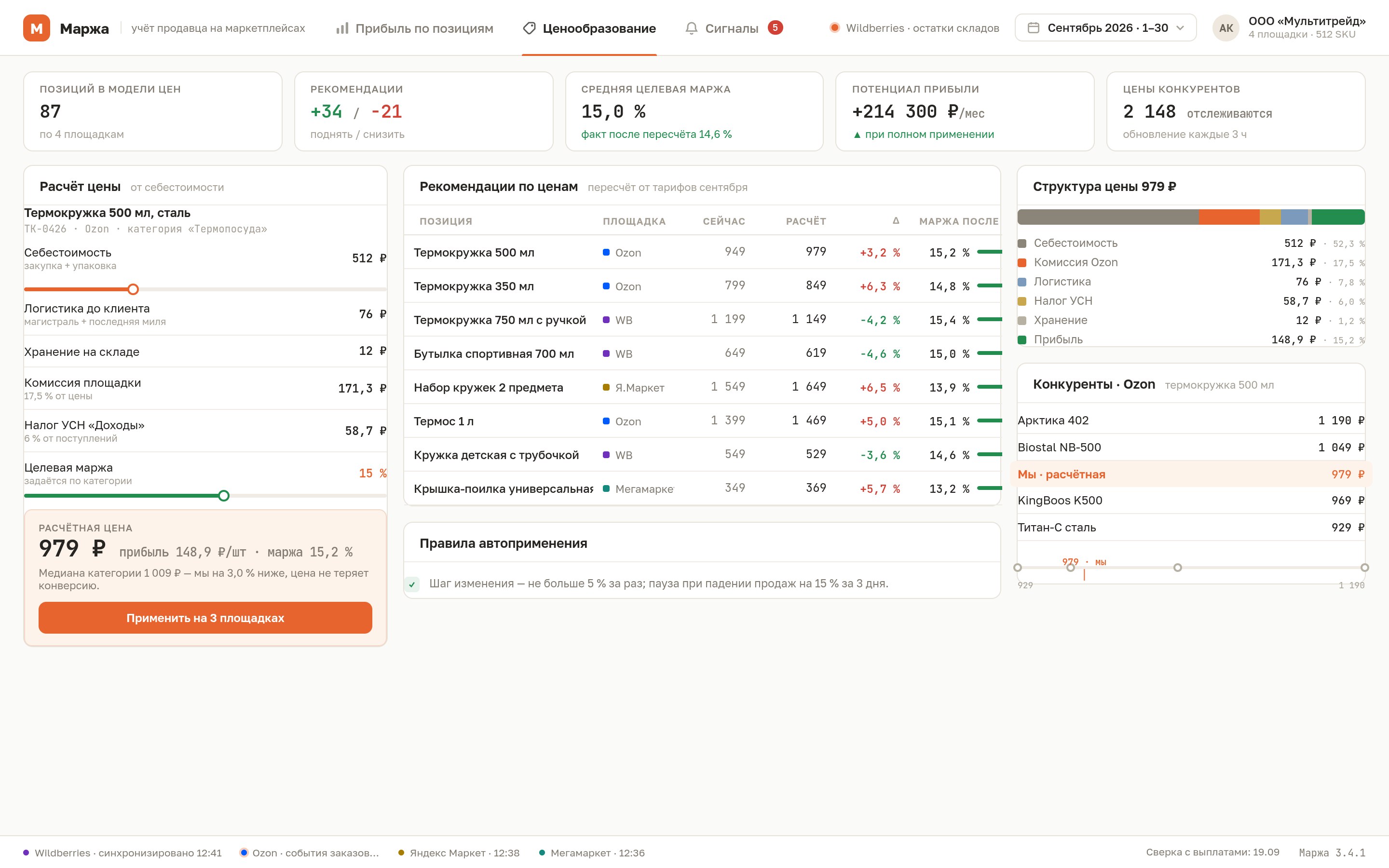 Сервис управленческого учёта для продавцов на маркетплейсах